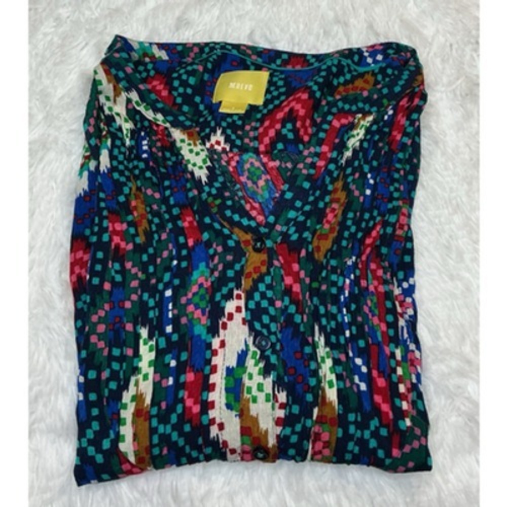 Maeve Women's Size 8 Boho 3/4 Sleeve V Neck Blouse
